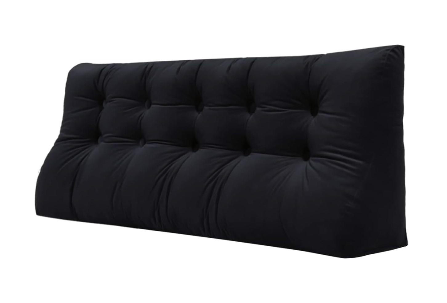 RÜCKENKISSEN Körperkontur Samtlook Schwarz 160 cm - Schwarz, Textil (55/160cm) - Vercart