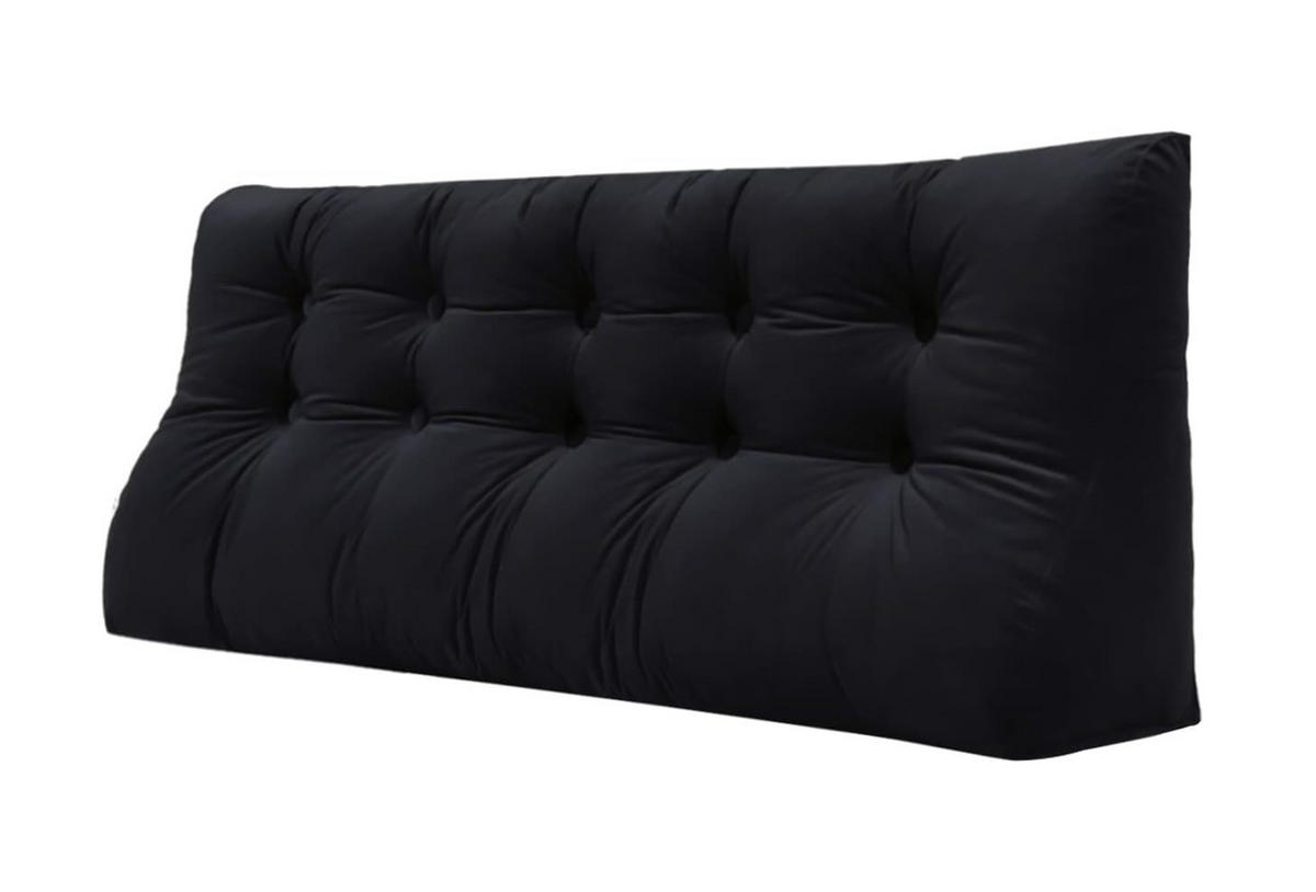 RÜCKENKISSEN Körperkontur Samtlook Schwarz 160 cm - Schwarz, Textil (55/160cm) - Vercart