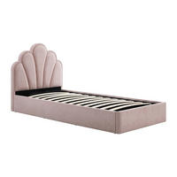 BETT mit Bettkasten - 1 Person - stoff - rosa Coraluno - Pink, Textil (90/190cm) - Vente-Unique