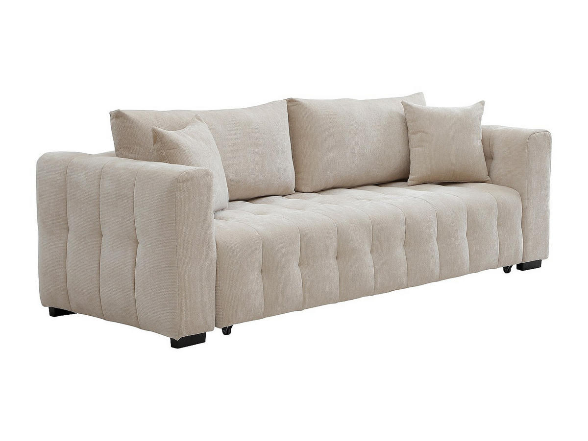 SCHLAFSOFA - 3 Personen - stoff - beige Panilo - Beige, Textil (240/85/97cm) - Vente-Unique