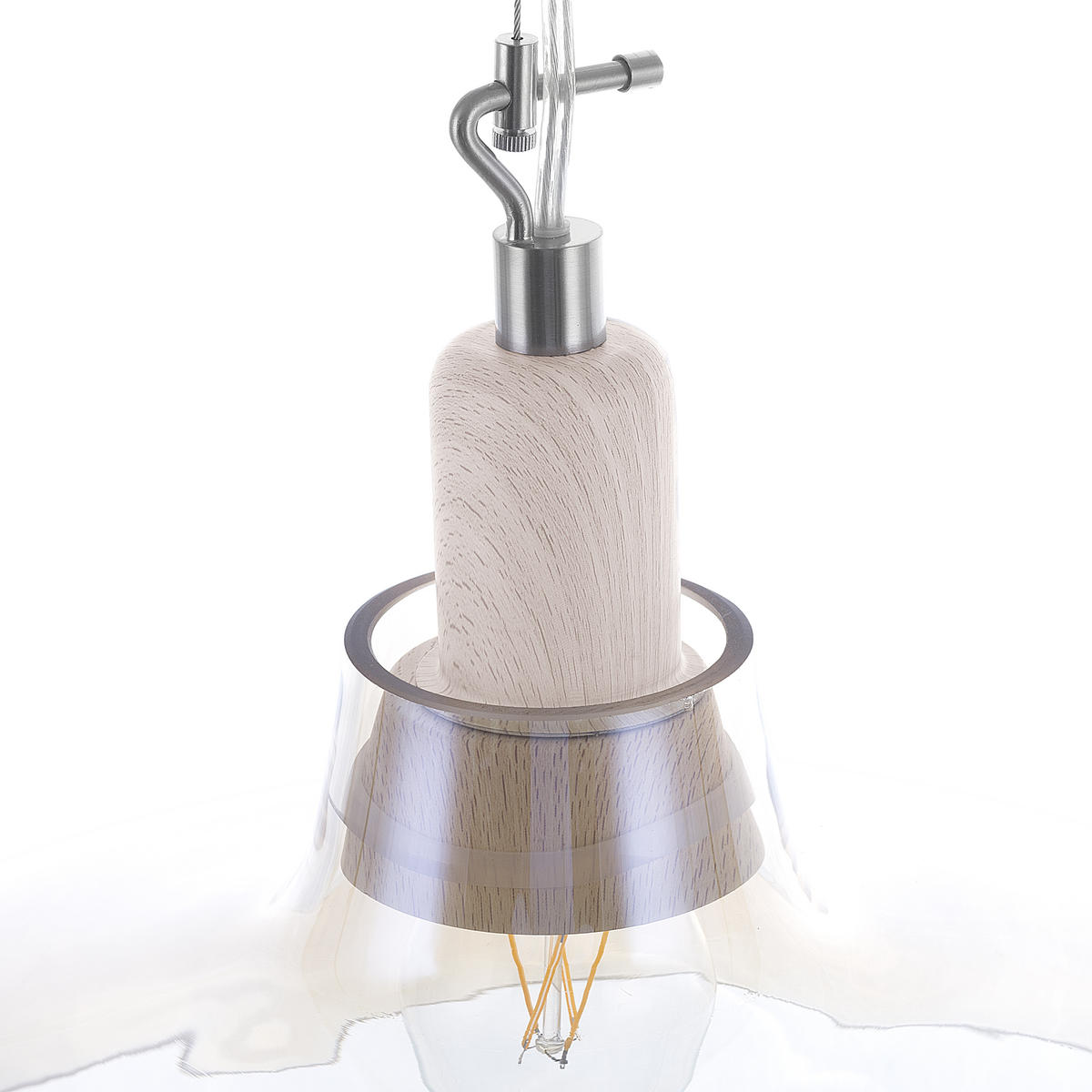 HÄNGELEUCHTE Alikos 38/38/129 cm - Transparent, Glas (38/38/129cm) - Beliani