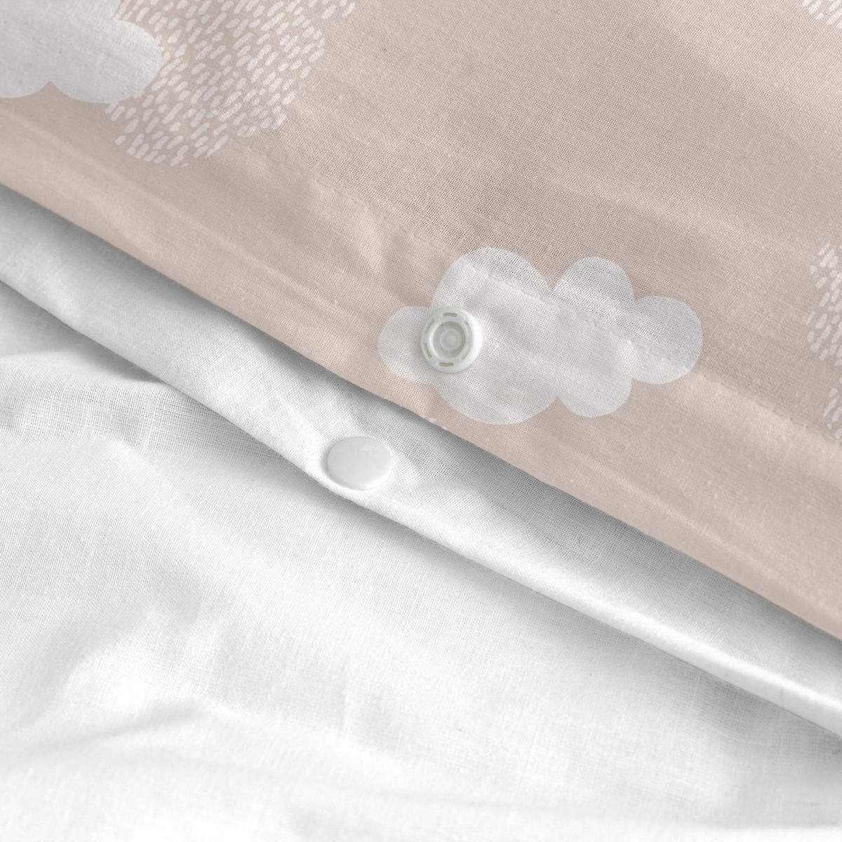 BETTBEZUG 2er-Set teiliges clouds 135/140x200 cm (standardgrösse) rosa - Pink, Textil (140/200cm) - Happy Friday