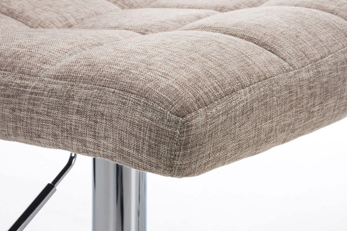 BARHOCKER Rezar Stoff Creme Silber - Creme, Textil/Metall (46/94/47cm) - DELUKE