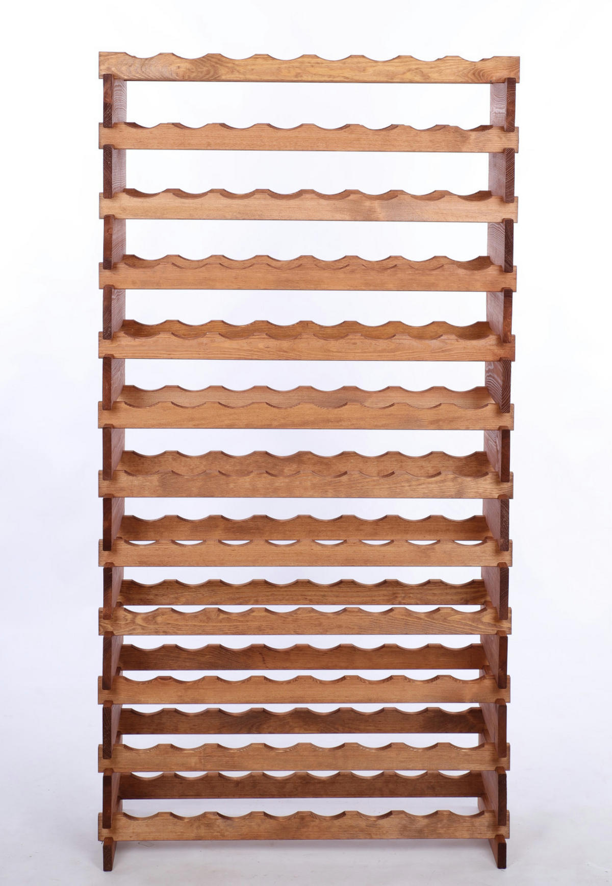 WEINREGAL VINOTECA FLEX PRO HxBxT 163x84x28cm 96 Flaschen auf 12 Ebenen Braun geölt - Braun, Holz (84/163/28cm) - PROREGAL