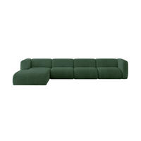 ECKSOFA Ottomane Links MIRA-L3 409x179x70 Grün Cord - Salbeigrün/Schwarz, Holzwerkstoff/Kunststoff (409/179cm) - ALTDECOR