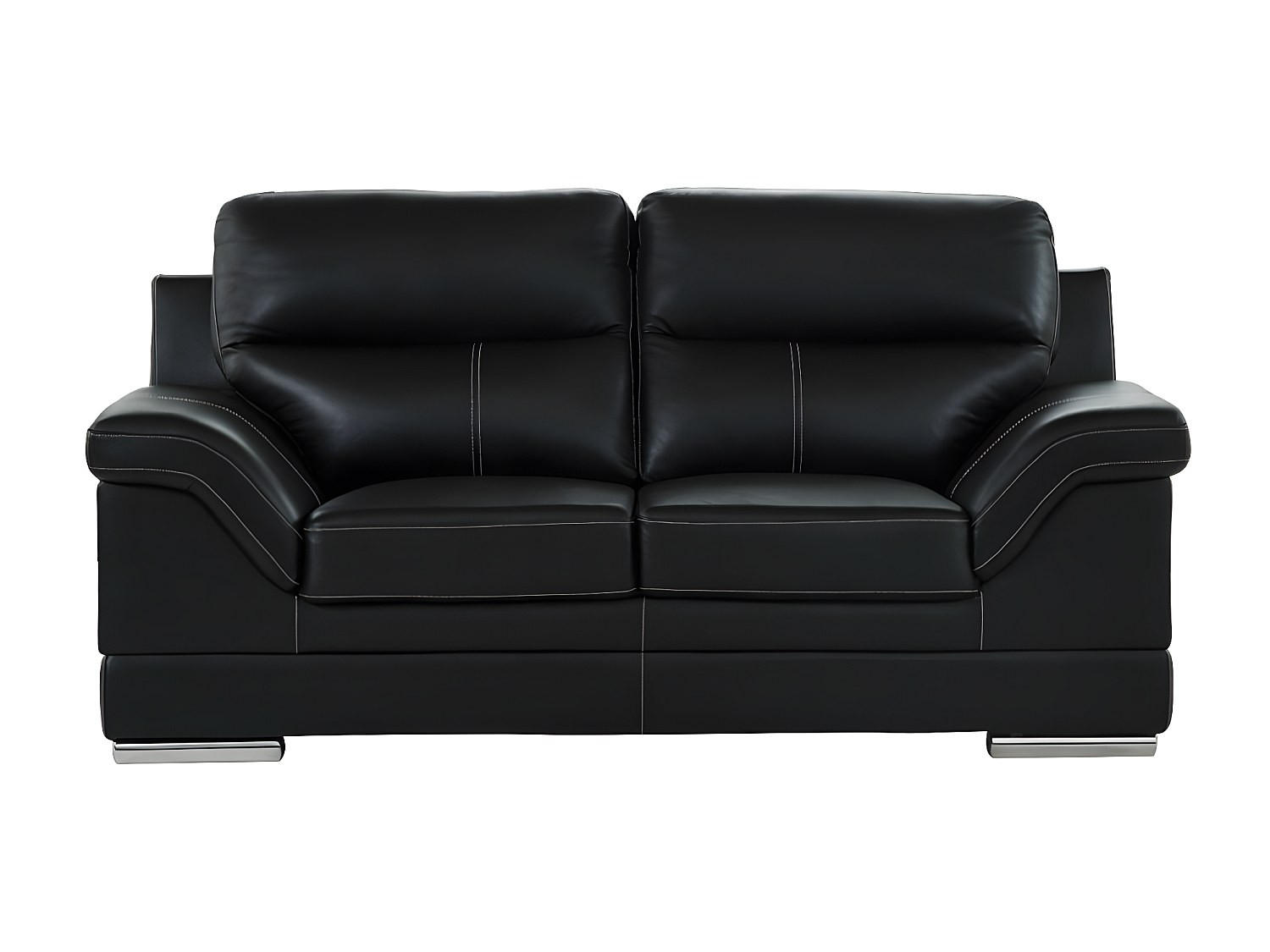 SOFA ohne Schlafmöglichkeit - 2 Personen - Leder - Schwarz - - Schwarz, Leder (190/100/103cm) - Vente-Unique