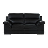SOFA ohne Schlafmöglichkeit - 2 Personen - Leder - Schwarz - - Schwarz, Leder (190/100/103cm) - Vente-Unique