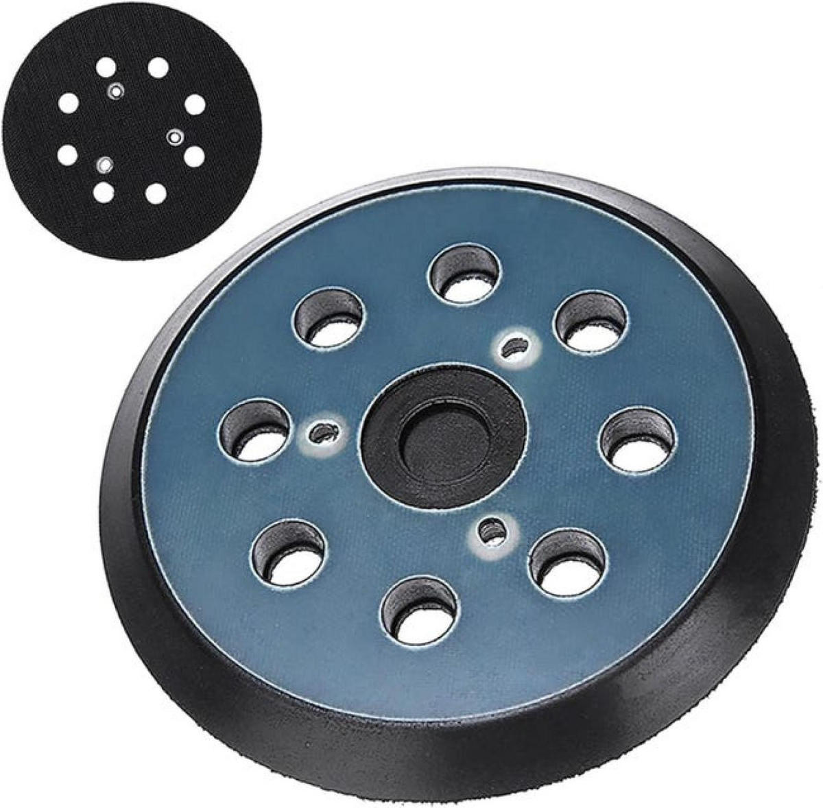 SCHLEIFTELLER – 123 mm (2er-Pack), 8-Loch-Design - Grau, Metall (12.3/12.3/1cm) - DCA