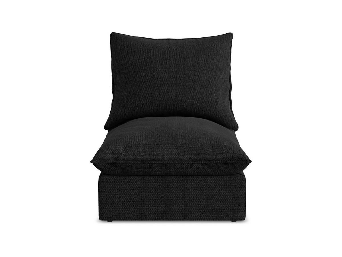 SOFAELEMENT Bouclé Stoff Schwarz - Schwarz, Holzwerkstoff/Kunststoff (75/77/90cm) - Makamii