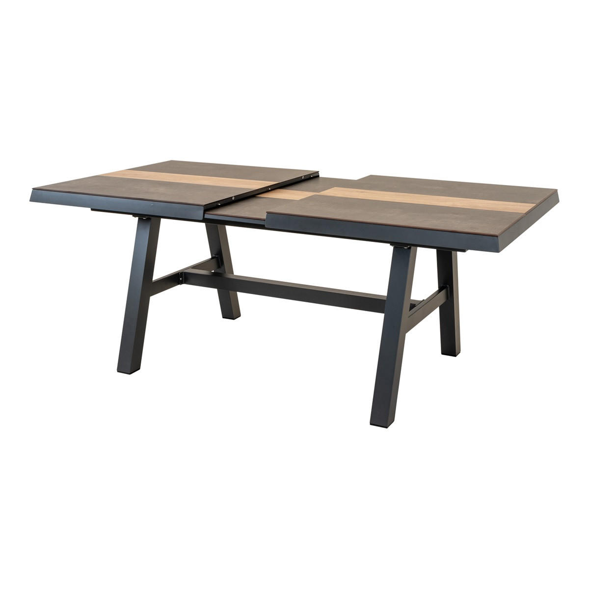 GARTENTISCH Brixton - Grau - 170/220/102/74 cm - Grau, Metall (170/102/74cm) - Lesli Living