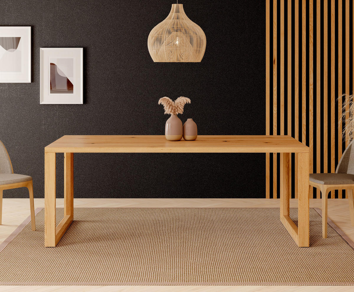 ESSTISCH Stellar aus massivem Eichenholz 220x80 cm - Eichefarben/Braun, Holz (220/80/75cm) - Danzz