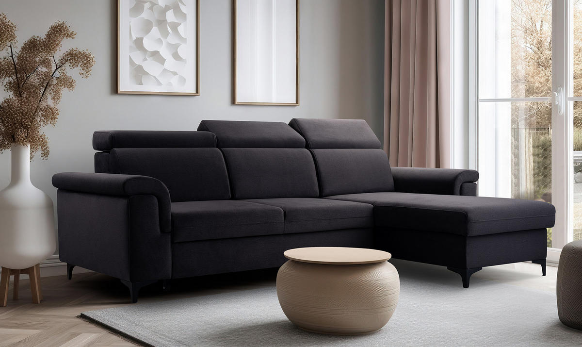 ECKSOFA VERMO ANTHRAZIT - Anthrazit, Textil (252/170cm) - Luxkor24