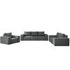 LOUNGEGARNITUR Gartenmöbel set 3 2 1 für den Garten, Terrasse, gartenmöbel lounge set SONNE EXCLUSICVE Grau - Grau, Holz - Kaiser Möbel