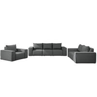 LOUNGEGARNITUR Gartenmöbel set 3 2 1 für den Garten, Terrasse, gartenmöbel lounge set SONNE EXCLUSICVE Grau - Grau, Holz - Kaiser Möbel