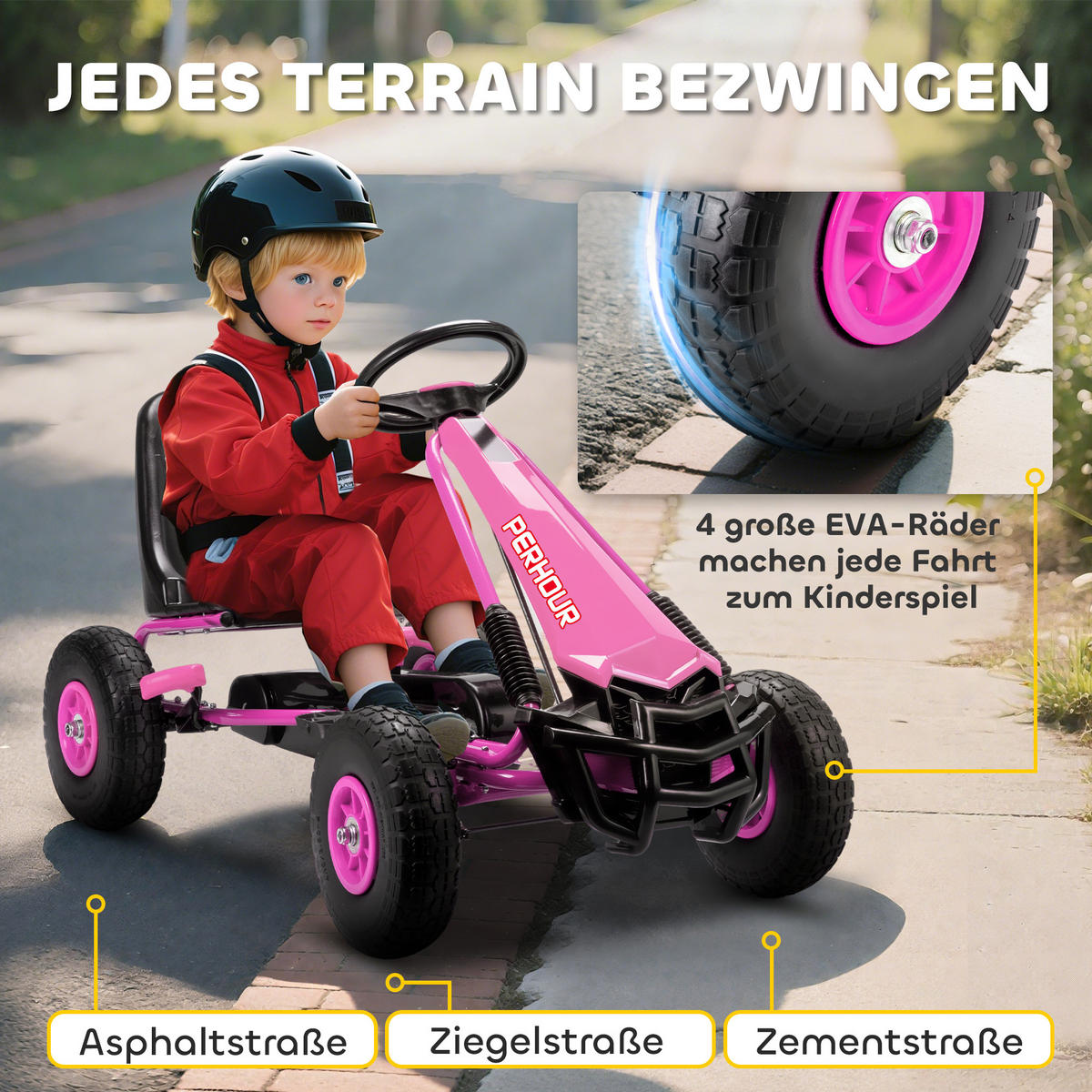 FAHRZEUGE zum Draufsitzen Rosa 110.0/61.0/62.0cm - Rosa, Kunststoff (110/61/62cm)