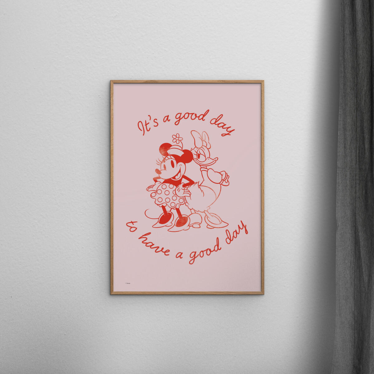 POSTER mit Rahmen Disney - Disney - It's a Good Day to Have a Good Day - Pink/Eichefarben, Holz/Papier (70/100cm) - Poster&Frame
