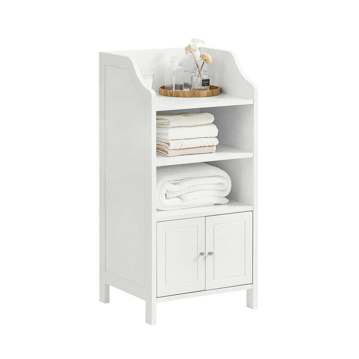 BADEZIMMERSCHRANK Weiß - Weiß, Holzwerkstoff (41/86/36cm) - SoBuy