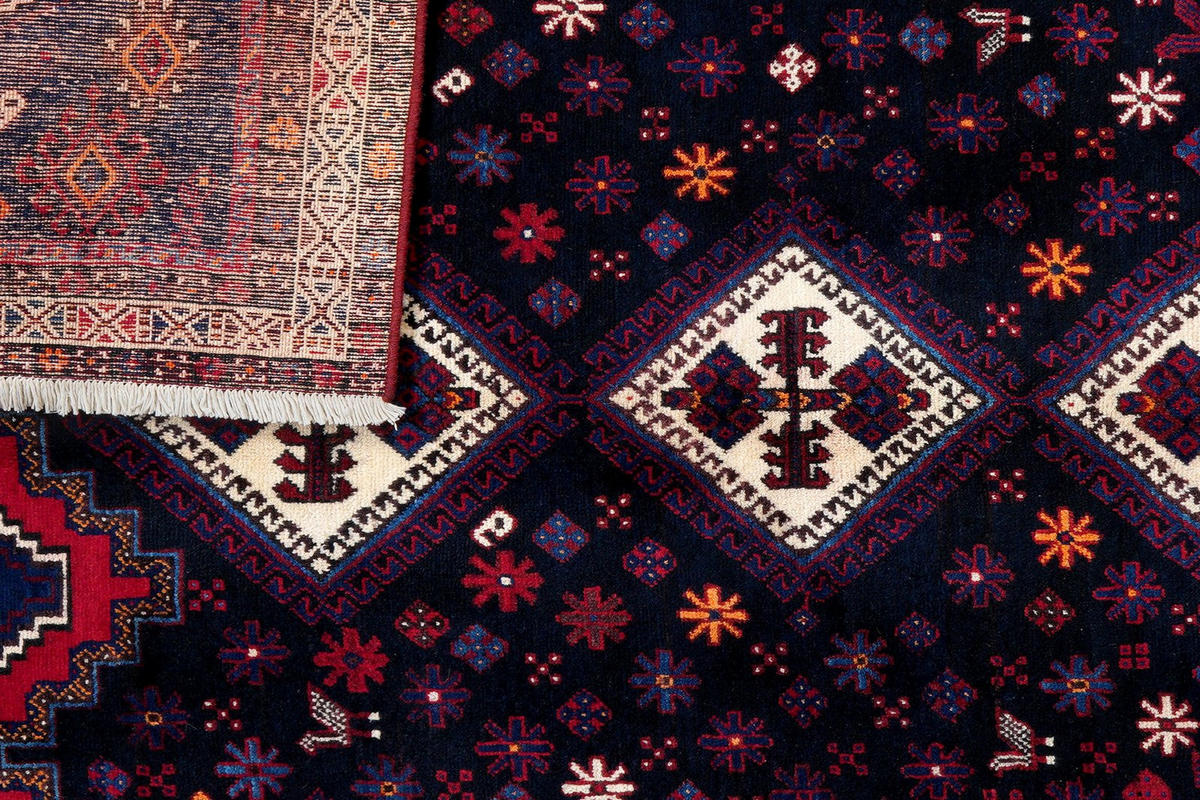 ORIENTTEPPICH handgeknüpft Afshar Blau 230/161 cm Schurwolle - Blau, Textil (161/230cm) - Looma