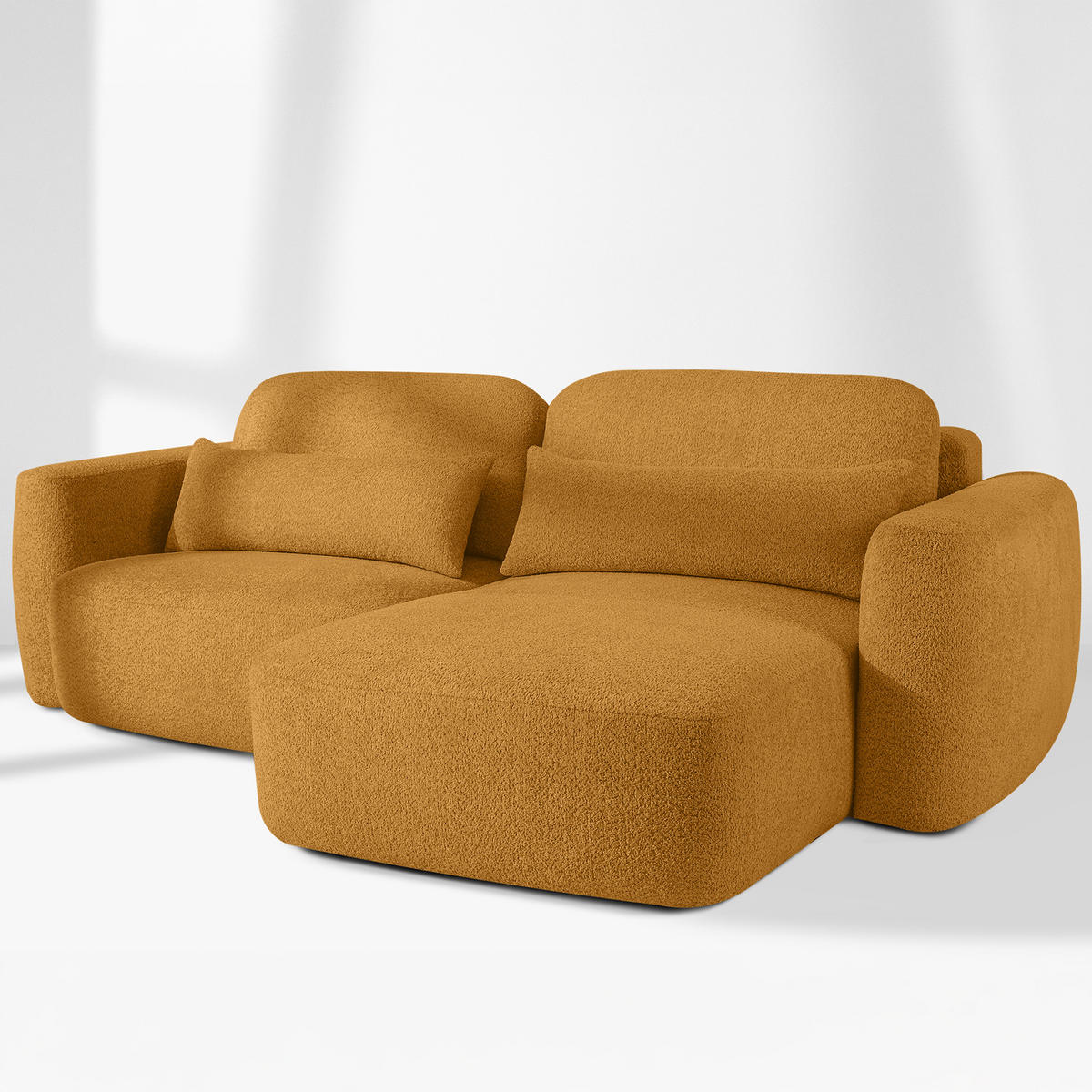 SITZGARNITUR ELOSA - Honig, Holz/Textil (245/85/165cm) - KONSIMO®