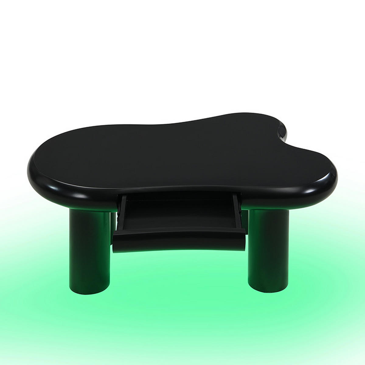 COUCHTISCH 98/65,5/40 cm schwarz mit Cloud-Form und 16-farbiger LED-Beleuchtung - Schwarz, Holzwerkstoff (98/65.5/40cm) - OKWISH