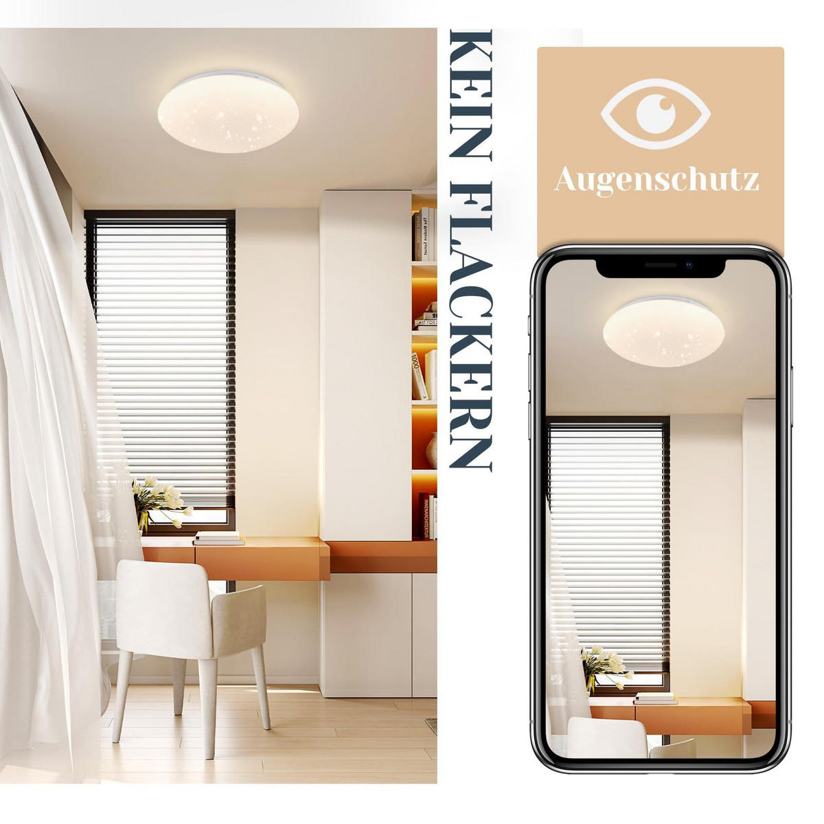 LED-DECKENLEUCHTE Malek 25.2/25.2/6.2 cm - Weiß, Kunststoff (25.2/25.2/6.2cm) - Nettlife