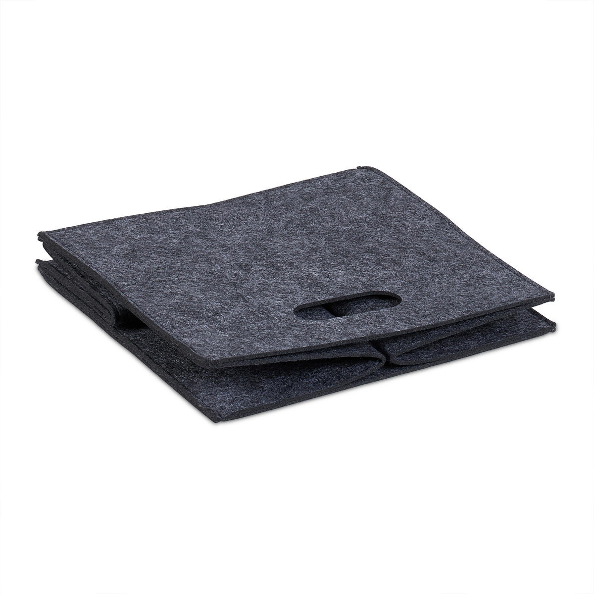 FILZKORB - Anthrazit, Textil (30/30/30cm) - Relaxdays