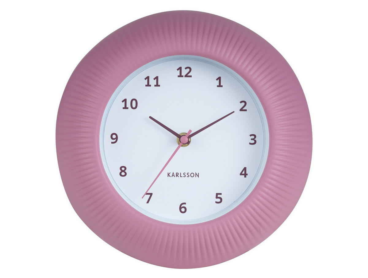 WANDUHR Tender Rib Ø25 cm - Pink, Kunststoff (25/4.5/25cm) - Karlsson