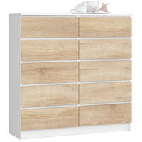 KOMMODE Weiß, Eiche Sonoma 121/120/40 - Weiß, Holzwerkstoff (120/121/40cm) - RAUMHIRSCH FURNITURE