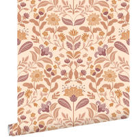 TAPETE Blumenmuster 50 x 900 cm - Beige, Papier (50/900cm) - ESTAhome