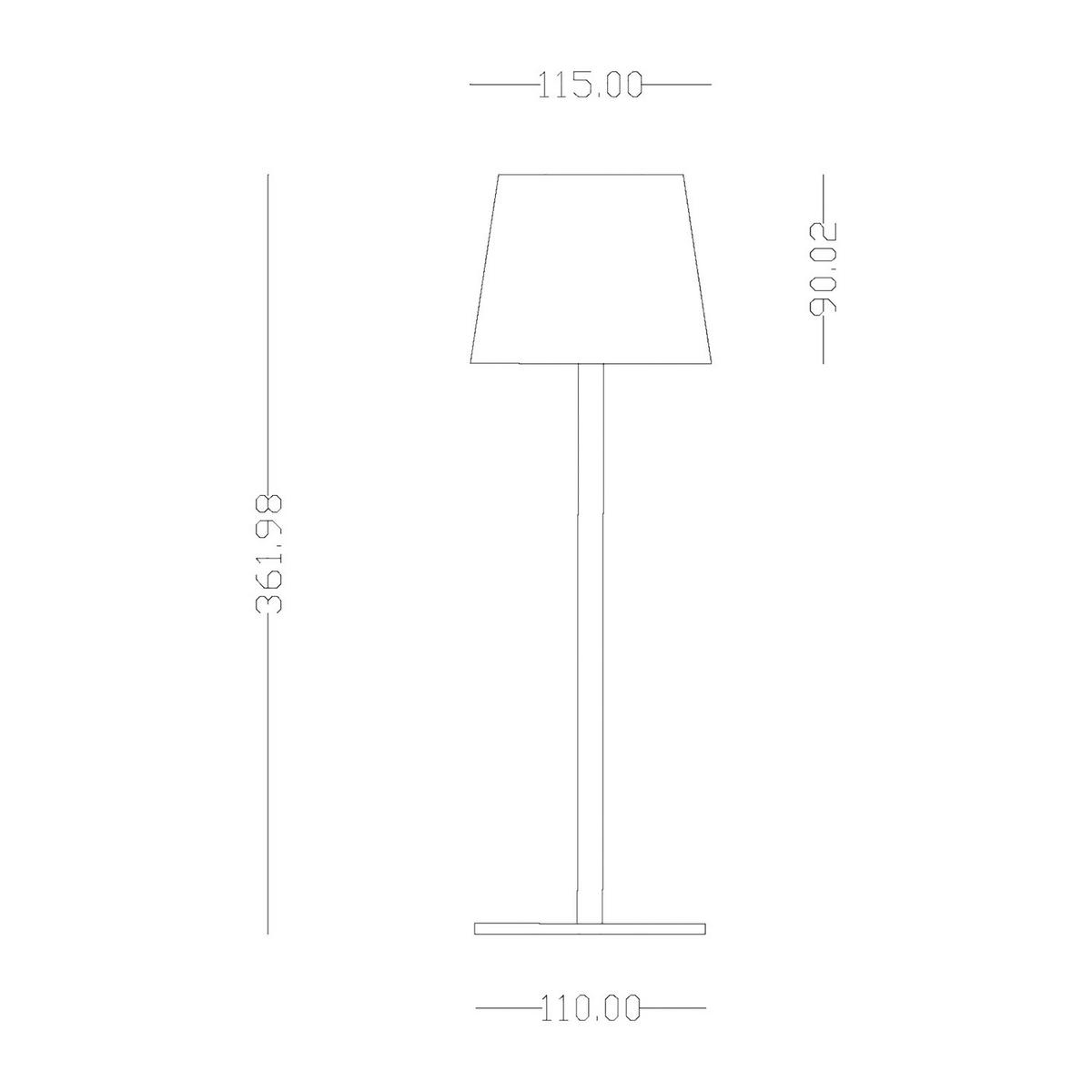 AKKU-TISCHLEUCHTE - ABS-Kunststoff / Eisen - Weiß, Kunststoff/Metall (12/12/36cm) - home24