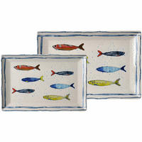 SERVIERPLATTEN-SET Maro bunt 2er Set - Multicolor, Keramik (2/2/2cm) - Ritzenhoff Breker