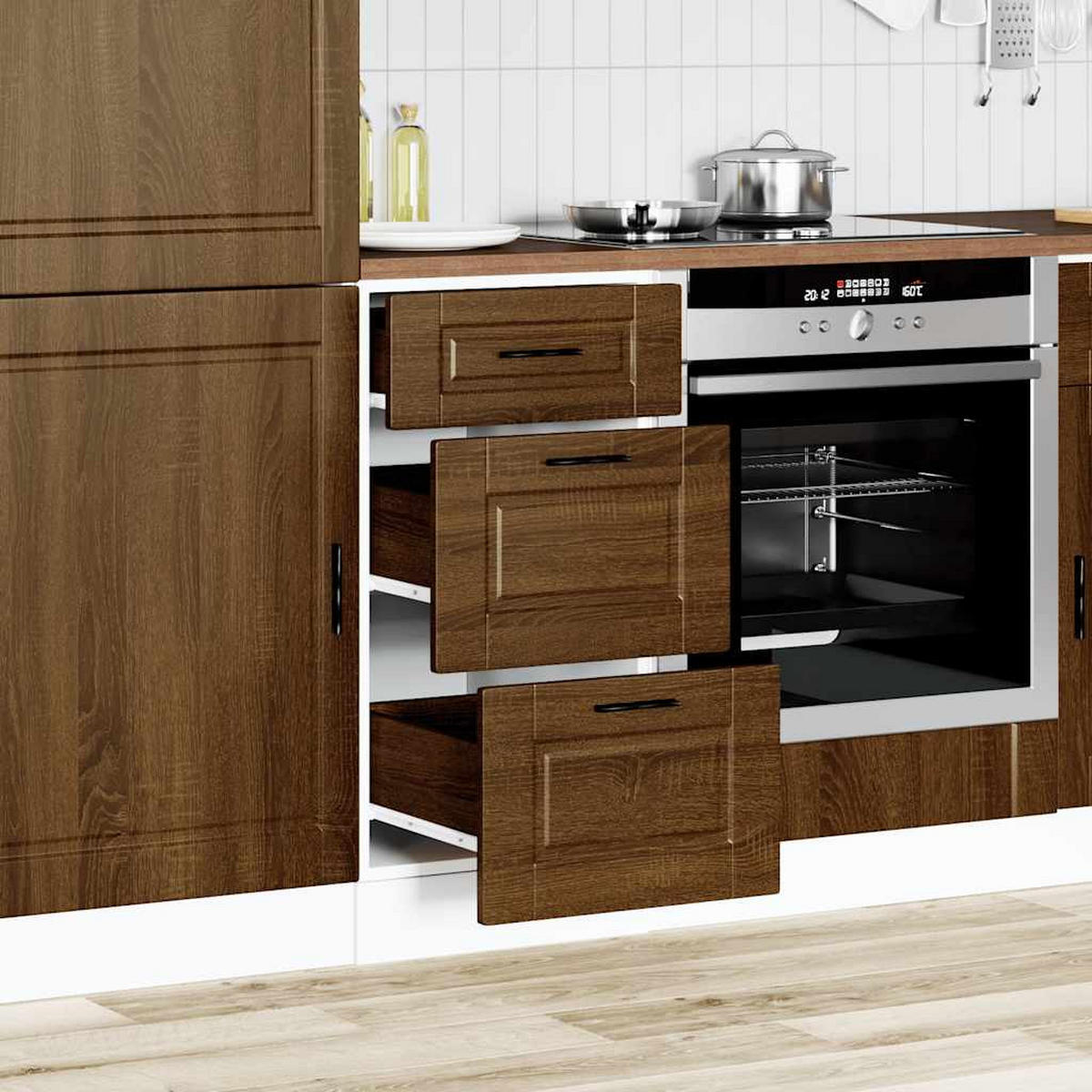 KÜCHENUNTERSCHRANK Samu Braun Eichen-Optik 40x46x81,5 cm - Eichefarben, Holz (40/81.5/46cm) - DELUKE