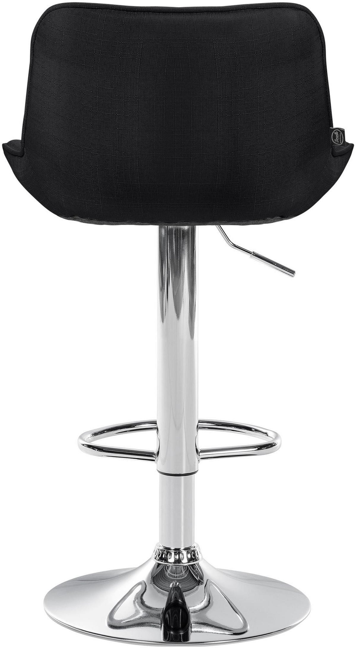 BARHOCKER 2er Set Stoff schwarz - Chromfarben/Schwarz, Textil/Metall (49/85/51cm) - CLP