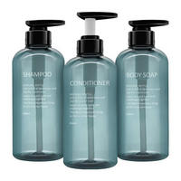 PUMPFLASCHEN-SET 3er-Pack 500ml PET Blau - Blau, Kunststoff (5/5/10cm)