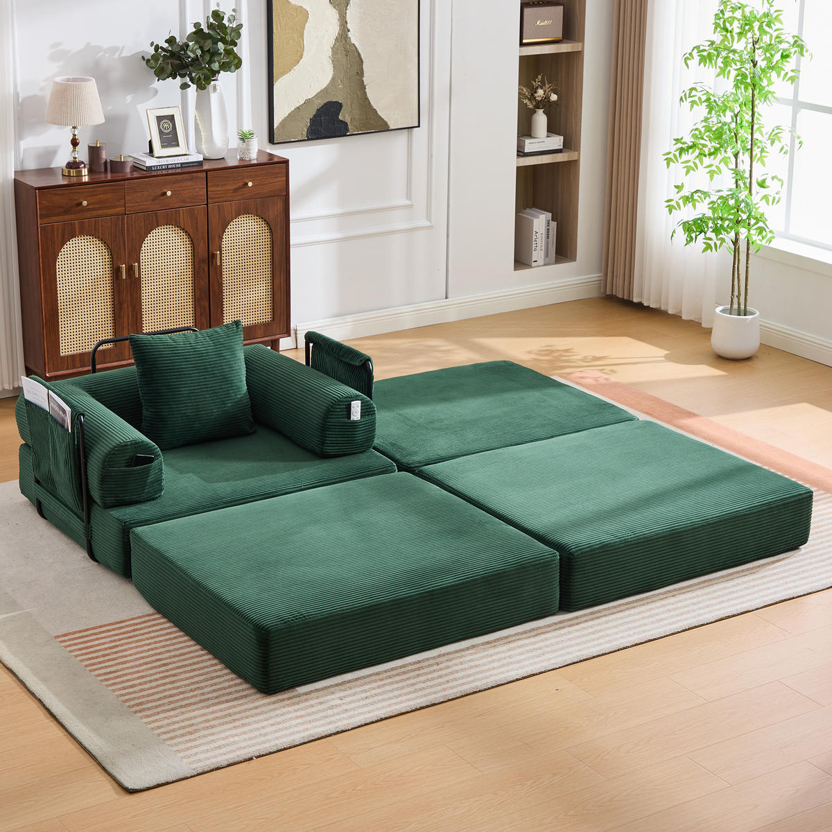 SCHLAFSOFA DE-33789 frei kombinierbar Smaragdgrün - Grün, Metall (112/67/190cm) - ComfortXL