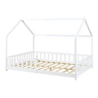 HAUSBETT Hesel - Weiß, Holz (140/200cm) - [en.casa]