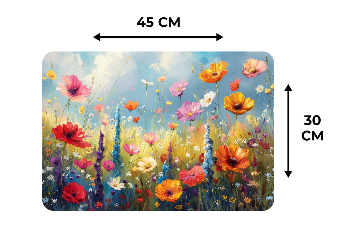 PLATZSETS 6er-Set Blumen - Natur - Botanik - Kunst 45x30 cm - Multicolor, Kunststoff (0.3/45/30cm) - MuchoWow