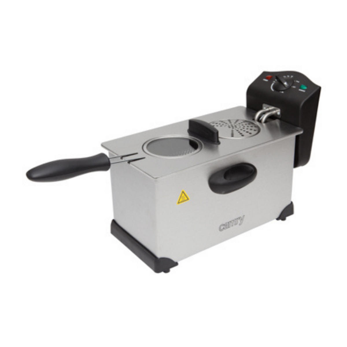 FRITTEUSE CR4909 Silber 3L 2000W - Silberfarben/Schwarz, Metall (22/26.5/45cm) - camry