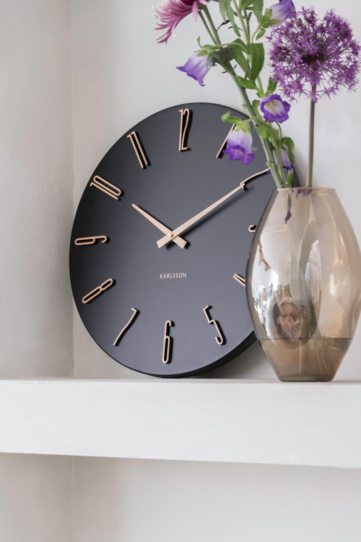 WANDUHR Esmerado Schwarz 2.1/40/40 cm - Schwarz, Metall (40/40/2.1cm) - Karlsson