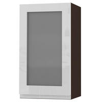 HÄNGESCHRANK Florence W2S/40 Lava / RAL 9003 signalweiß HG 40 / 32,5 / 72cm - Türanschlag links - Dunkelgrau/Weiß Hochglanz, Holz/Holzwerkstoff (40/72/32.5cm) - Feldmann-Wohnen