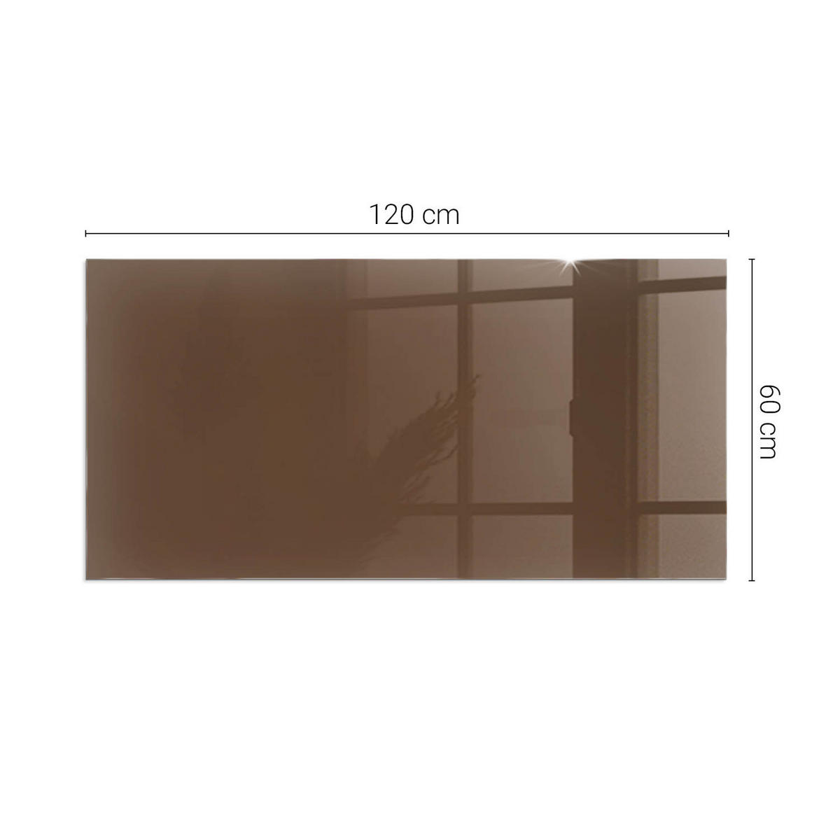GLASPLATTE für Kamin 120x60 cm - Braun, Glas (120/60/0.4cm) - TULUP