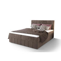 BOXBETT BAHAMA 200x200, mit Matratze H3 und Topper, Monolith 15 - Braun, Holz/Kunststoff (200/200cm) - Bedante