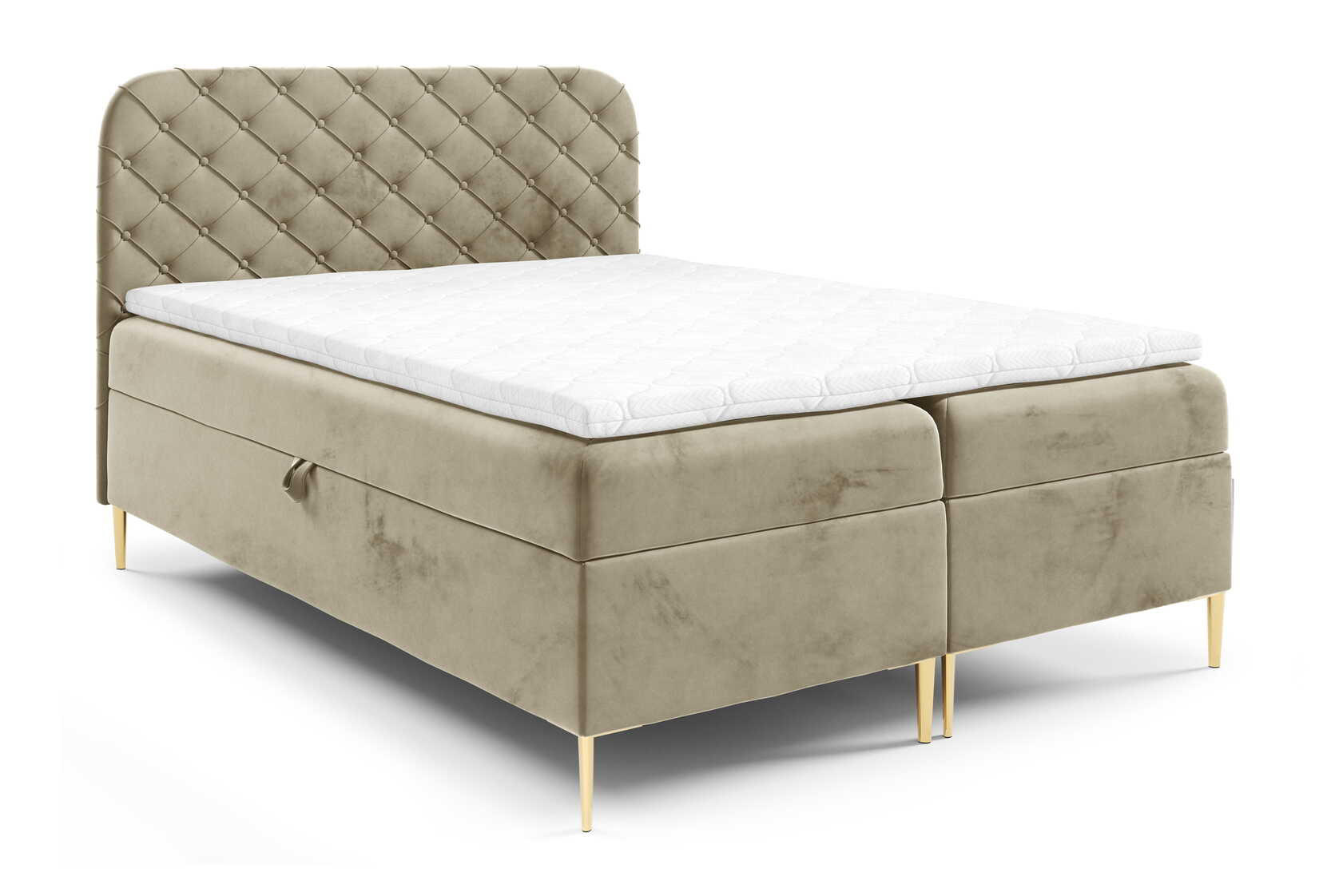 Emporius Boxspringbett Hellbraun 180x200 cm