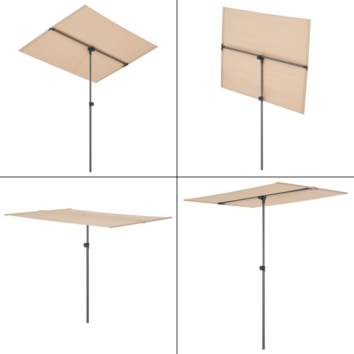 SONNENSCHIRM Carsoli - Sandfarben, Textil/Metall (180/130cm) - pro.tec