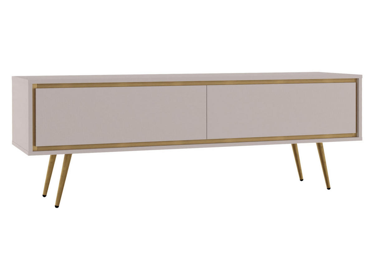 TV-LOWBOARD Tori 02 - Kaschmir/Goldfarben, Holzwerkstoff/Metall (150/50/40cm) - MIRJAN24