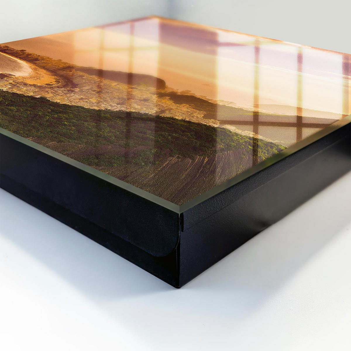 SCHLÜSSELBOX Schwarz 30x30 cm- Türöffnung nach rechts - Urbane Harmonie - Orange, Metall (30/30/5cm) - TULUP