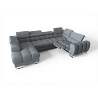 WOHNLANDSCHAFT Bastien Relax - Grau, Holzwerkstoff/Textil (198/95/350cm) - Fun Möbel