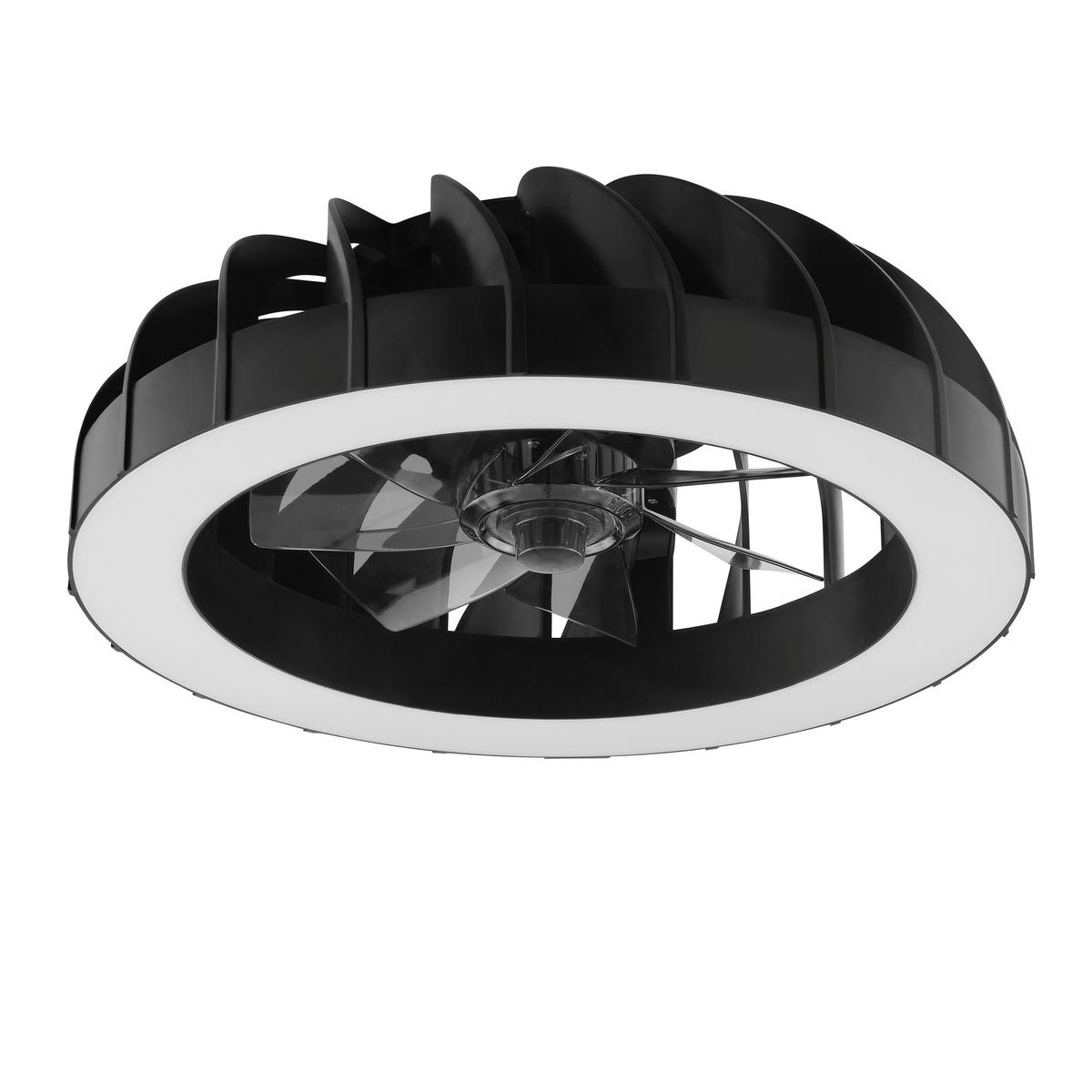 LED DECKENLEUCHTE Fanora Schwarz 46/46/15,4 cm - Schwarz, Kunststoff (46/46/15.4cm) - Brilliant