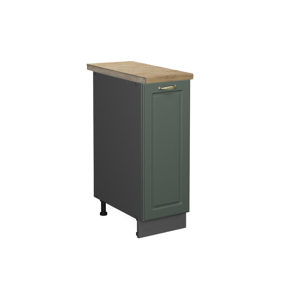 APOTHEKERSCHRANK Fame-Line Grün-Gold Landhaus 30 cm, AP Eiche - Anthrazit/Grün, Holzwerkstoff (30/82/60cm) - Vicco