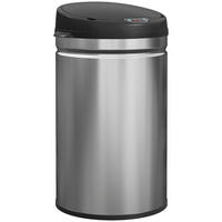 MÜLLEIMER mit Sensor 30L 32/30,5/51 cm Edelstahl Silber AUTOMATISCHE ÖFFNUNG Küche - Silberfarben, Metall (30.5/51/32cm) - Rolipo